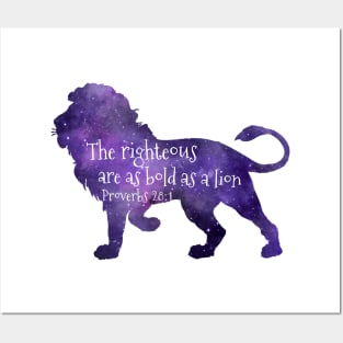 The righteous are as bold as a lion Proverbs 28 1 Posters and Art